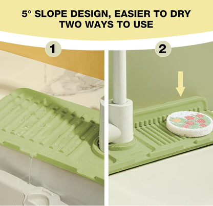 Adjustable Silicone Sink Splash Guard with Fast Drying Properties , Perfect for Bathroom, Laundry & Bar, Durable Kitchen Sink