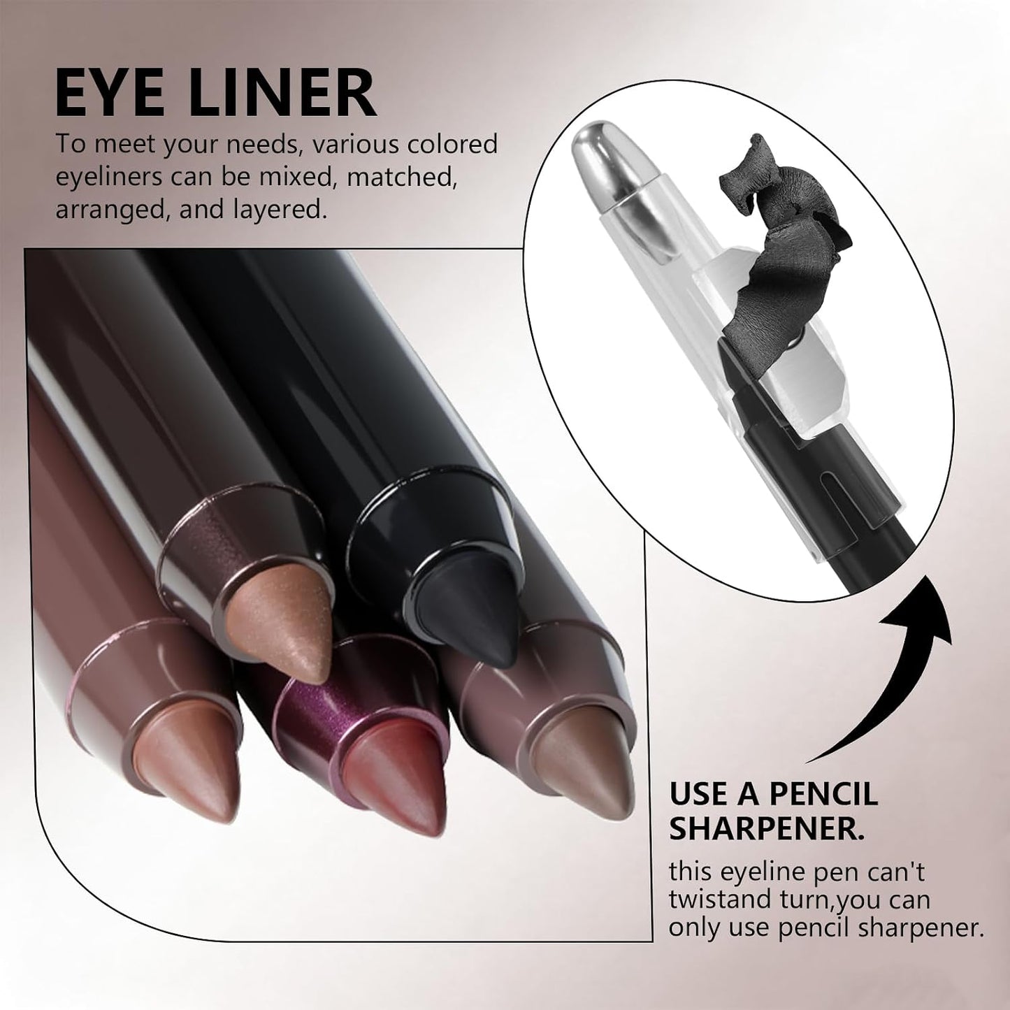 6-Color Eyeliner Set – Includes Pearlescent Dual-Use Eye & Lip Pencil
