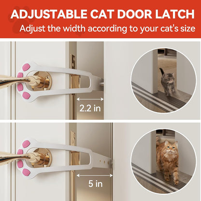 2 Pcs Pet Door Latch for Cat with 4 Adjustable Size