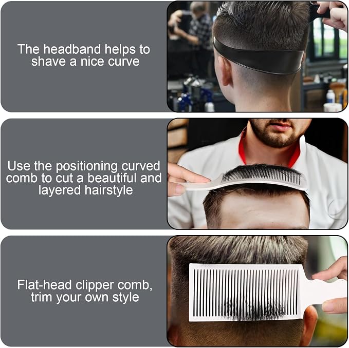 4-in-1 Detachable Fade Comb Set, Compatible with All Hair Clippers