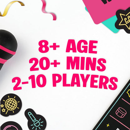 Karaoke Board Game w/Foam Mic, 8+ Ages, 2-10 Players