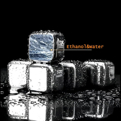 Whiskey Stones Gift Set – Stainless Steel Reusable Whiskey Chilling Rocks for Drinks & Cocktails