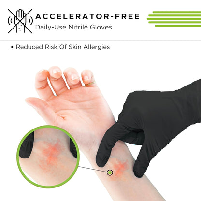 20 Pcs Black Nitrile Exam Gloves – 6 Mil Heavy Duty, Latex-Free Disposable Gloves