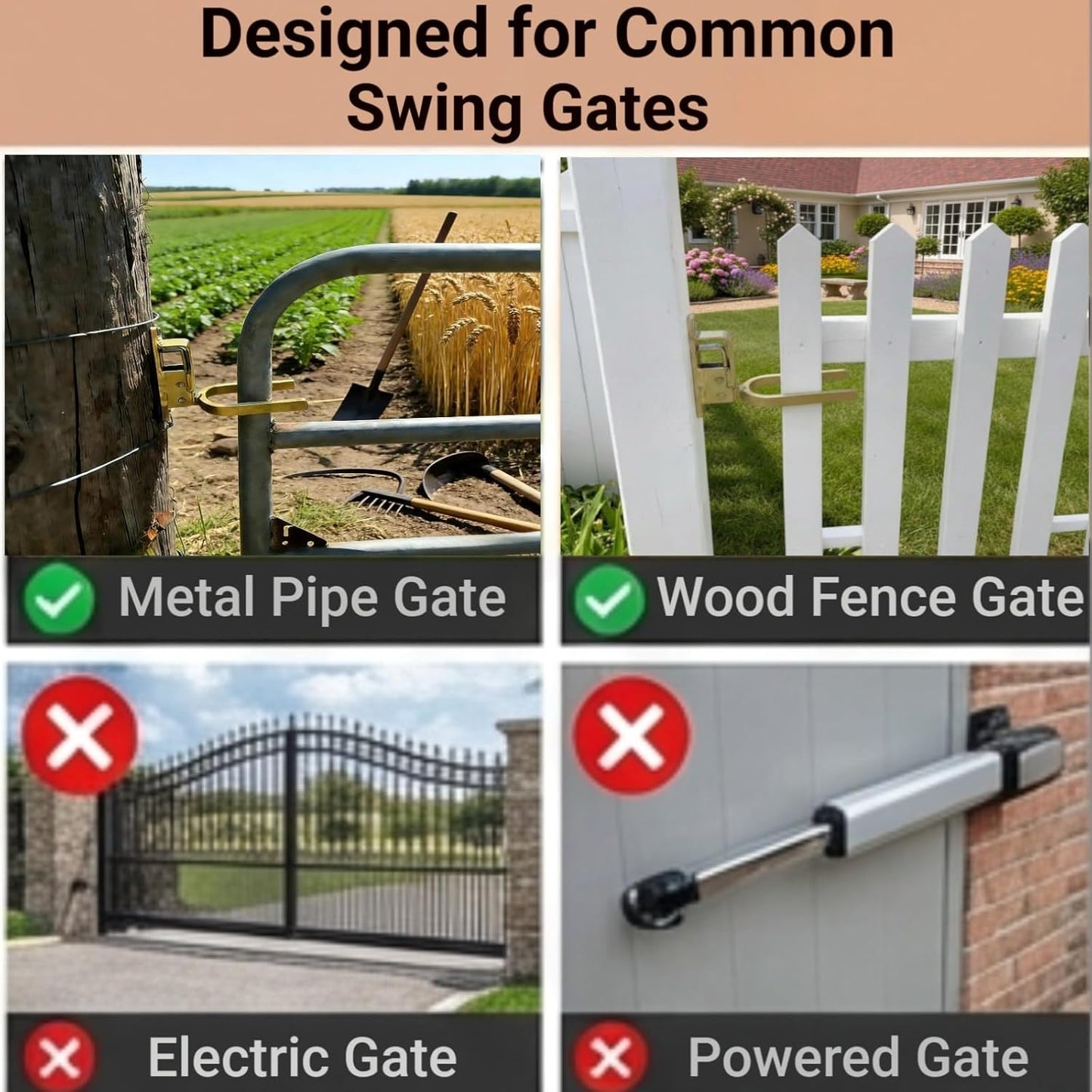 Self-Locking Gate Bolt—Heavy-Duty, One-Handed Operation Bolt