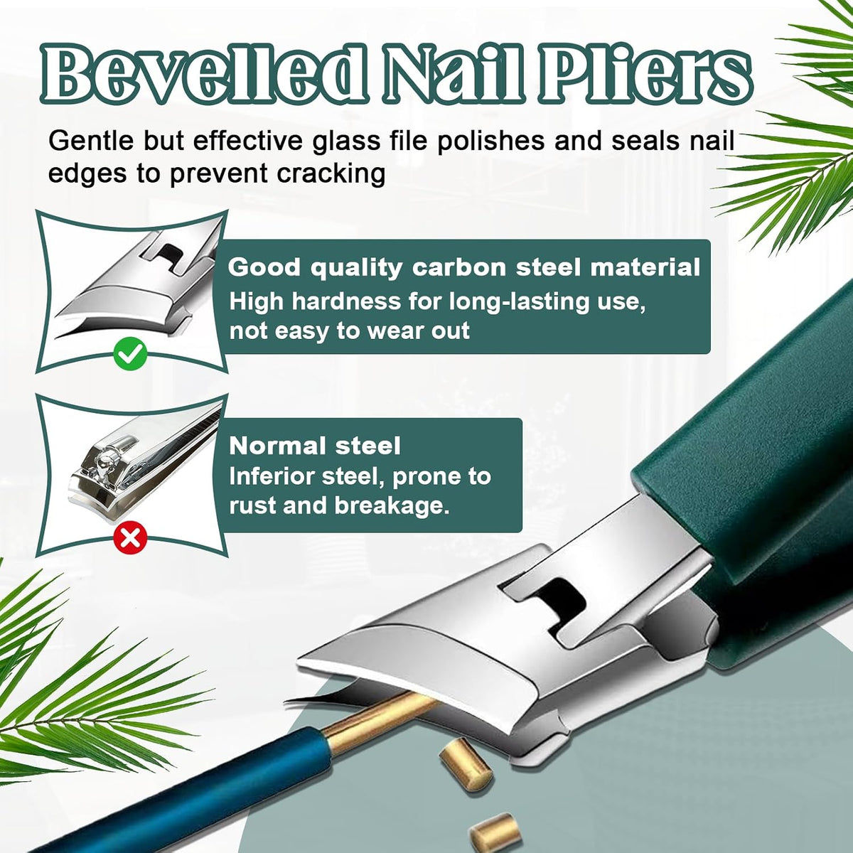 Eagle Beak Beveled Nail Clippers Manicure Set, Anti-Splash Slanted