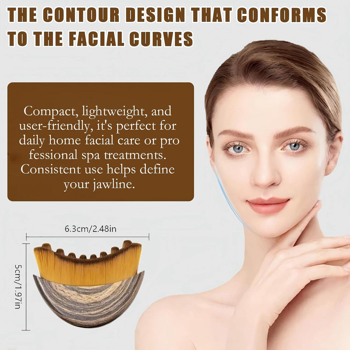 2Pack Lymphatic Contour Face Brush - Double Chin Reducer & Lymphatic Drainage