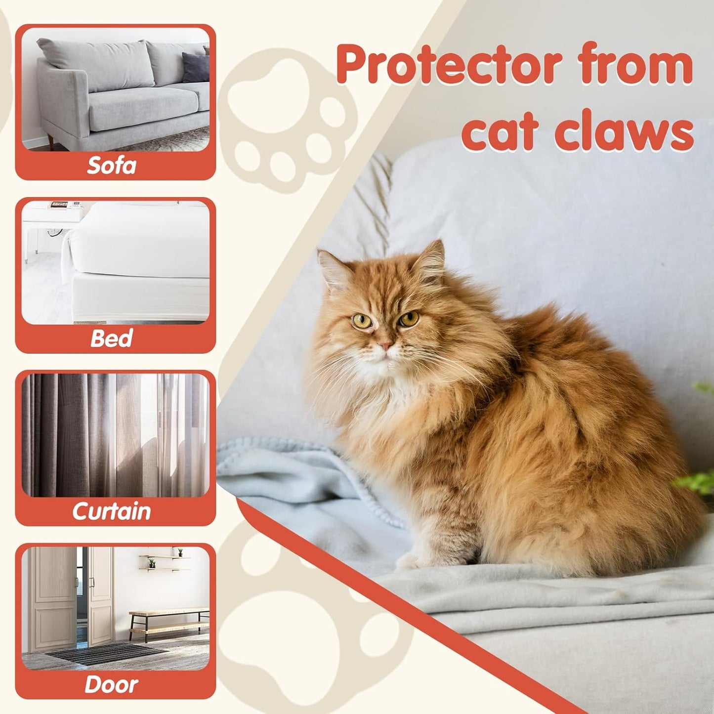 10 Pcs Transparent Anti-Scratch Sofa Protector Film