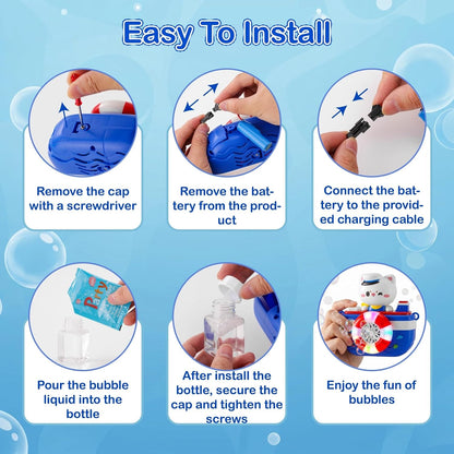 Rechargeable Bubble Machine Set For Kids