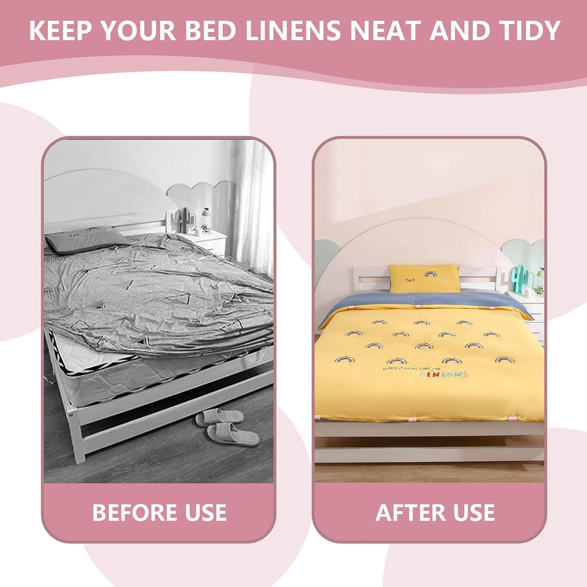 12PCS Bed Sheet Grippers with Two Gear, Durable