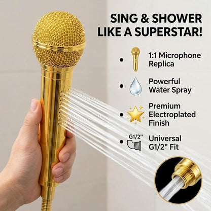High-Pressure Microphone Shower Head for Music Lovers