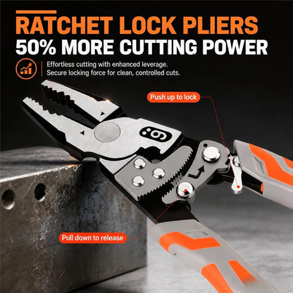 9" Ratcheting Locking Pliers