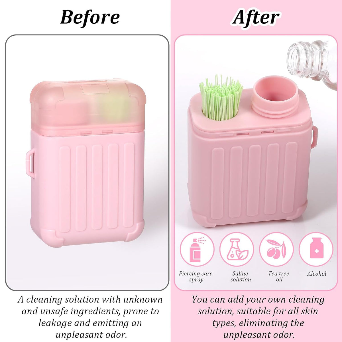 Gentle Rose-Scented Ear Piercing Aftercare Kit for Piercing Needs