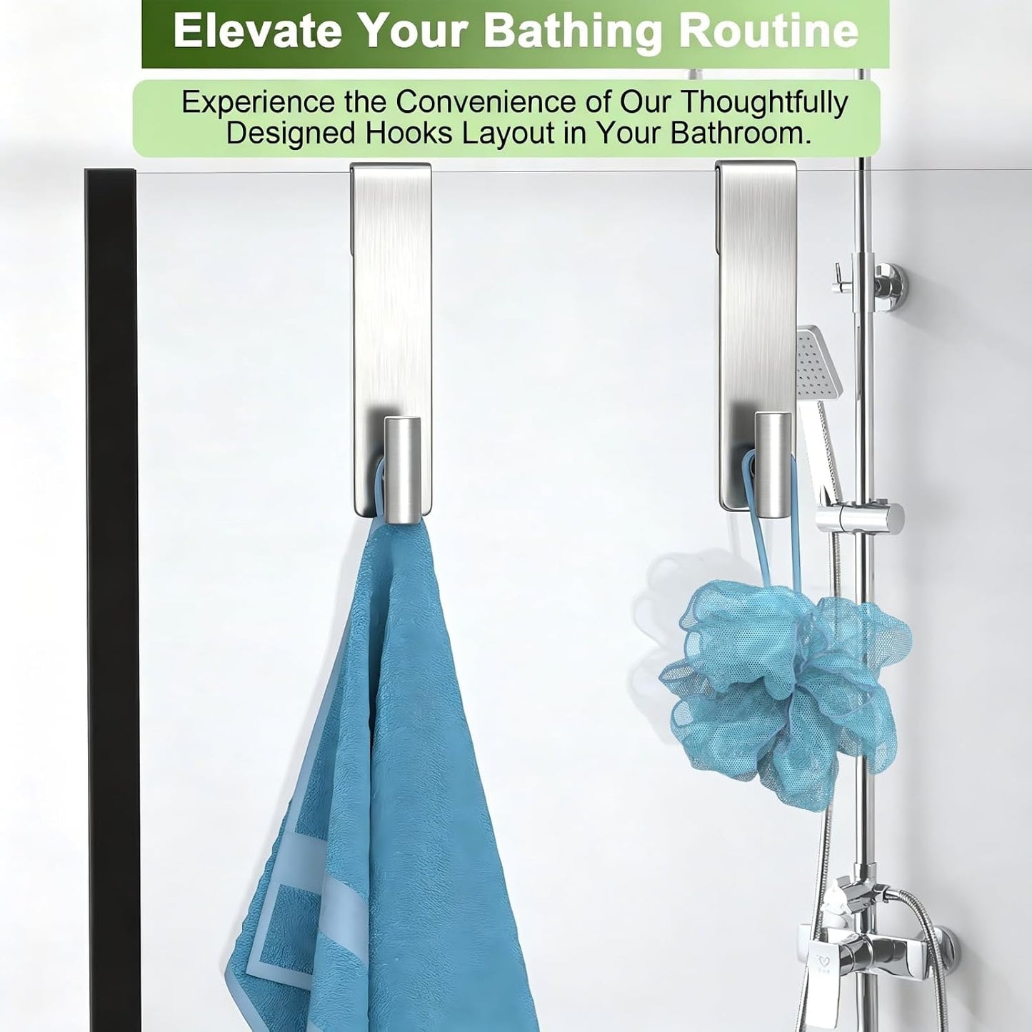 Shower Enclosure Door Hook – Heavy-Duty Stainless Steel Bathroom Hook
