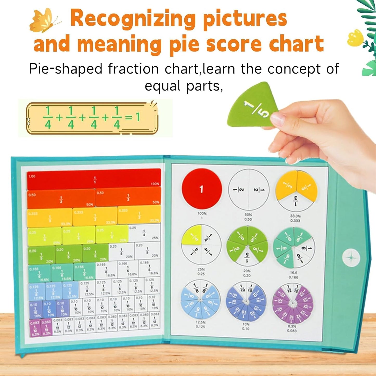 New Magnetic Fraction Demonstration Set And Game Booklet For Children