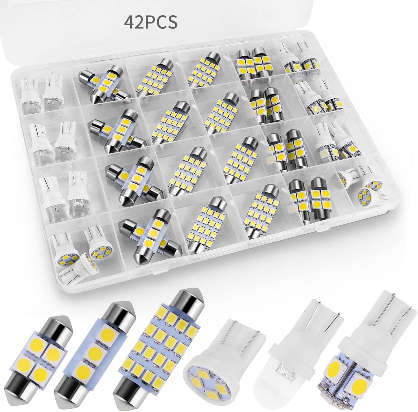 42PCS LED Interior Car Lights, Super Bright White Bulb Replacement Kit