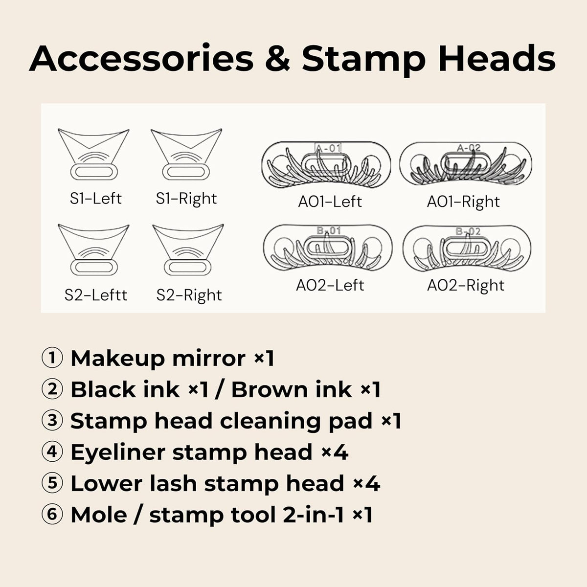 3-in-1 Eyeliner And Lower Mascara Stamp Set - Waterproof And Smudge-Proof