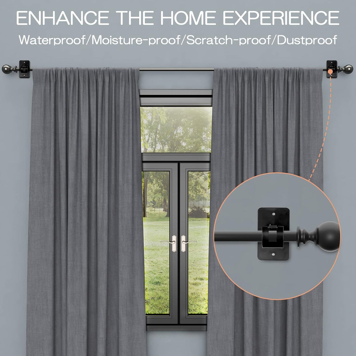 10-Pack No-Drill Self-Adhesive Multifunctional Acrylic Gel Curtain Rod Holder Hooks
