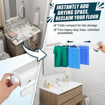 Retractable Multi-Line Clothesline Dryer  for Indoor Outdoor Use