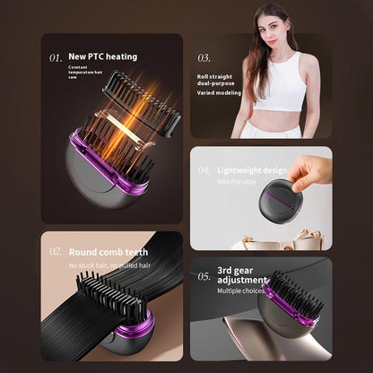 Rechargeable Portable Hair Straightener – 3-Level Temperature Adjustment