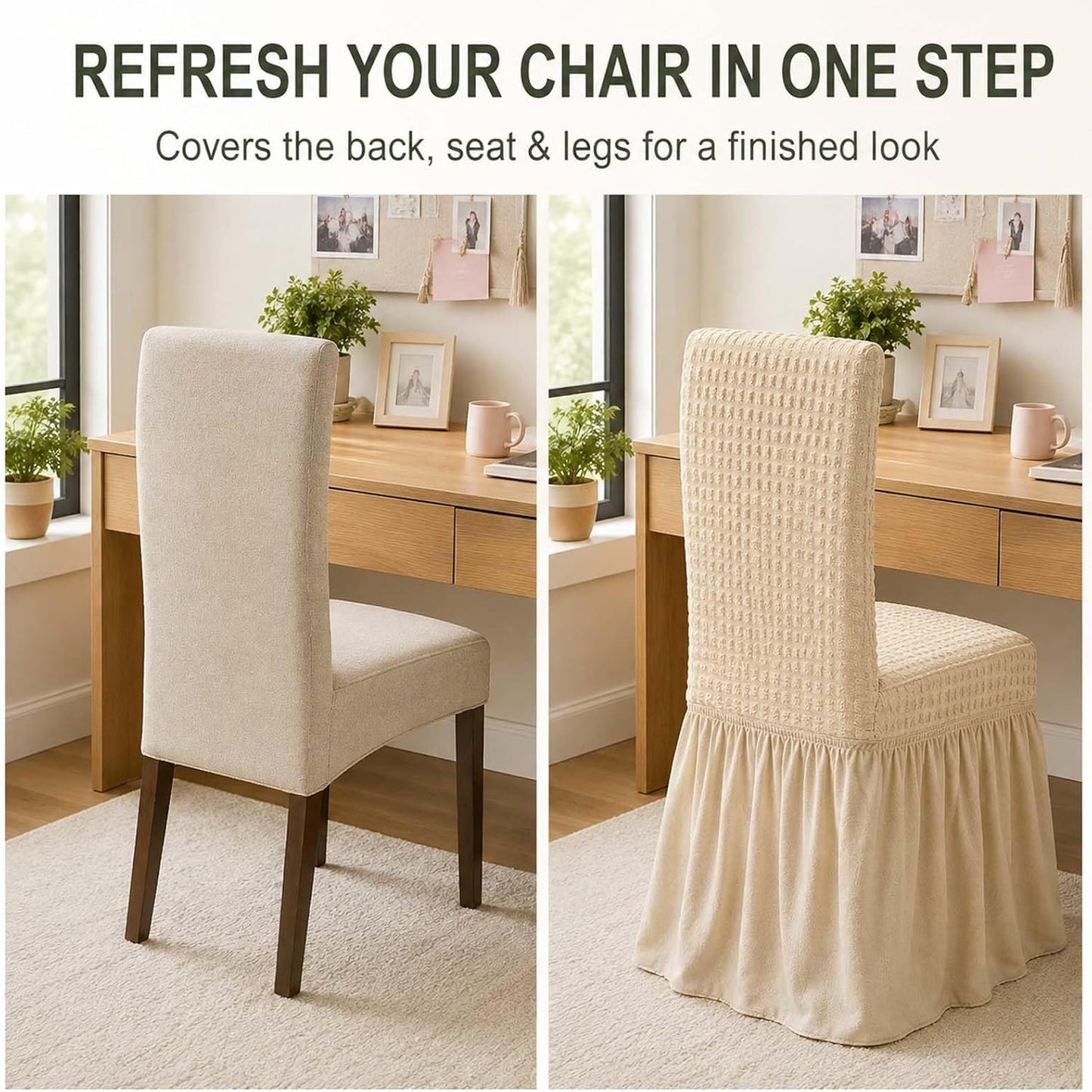 Chair Slipcovers with Skirt for Hotel Home Decor