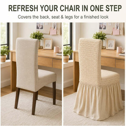 Chair Slipcovers with Skirt for Hotel Home Decor