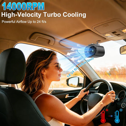 Portable Clip on Air Conditioner Fan for Car with LED Display