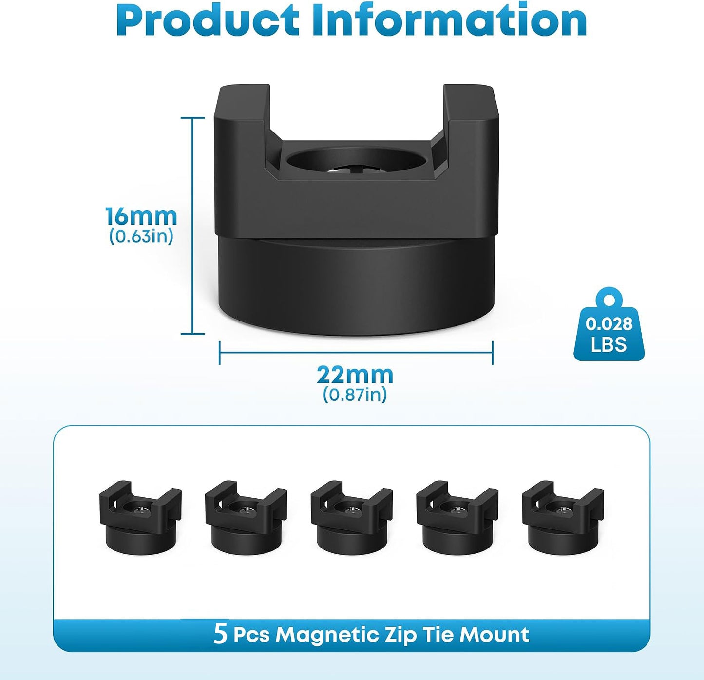 5 Pcs Heavy-Duty Magnetic Cable Tie Mounts