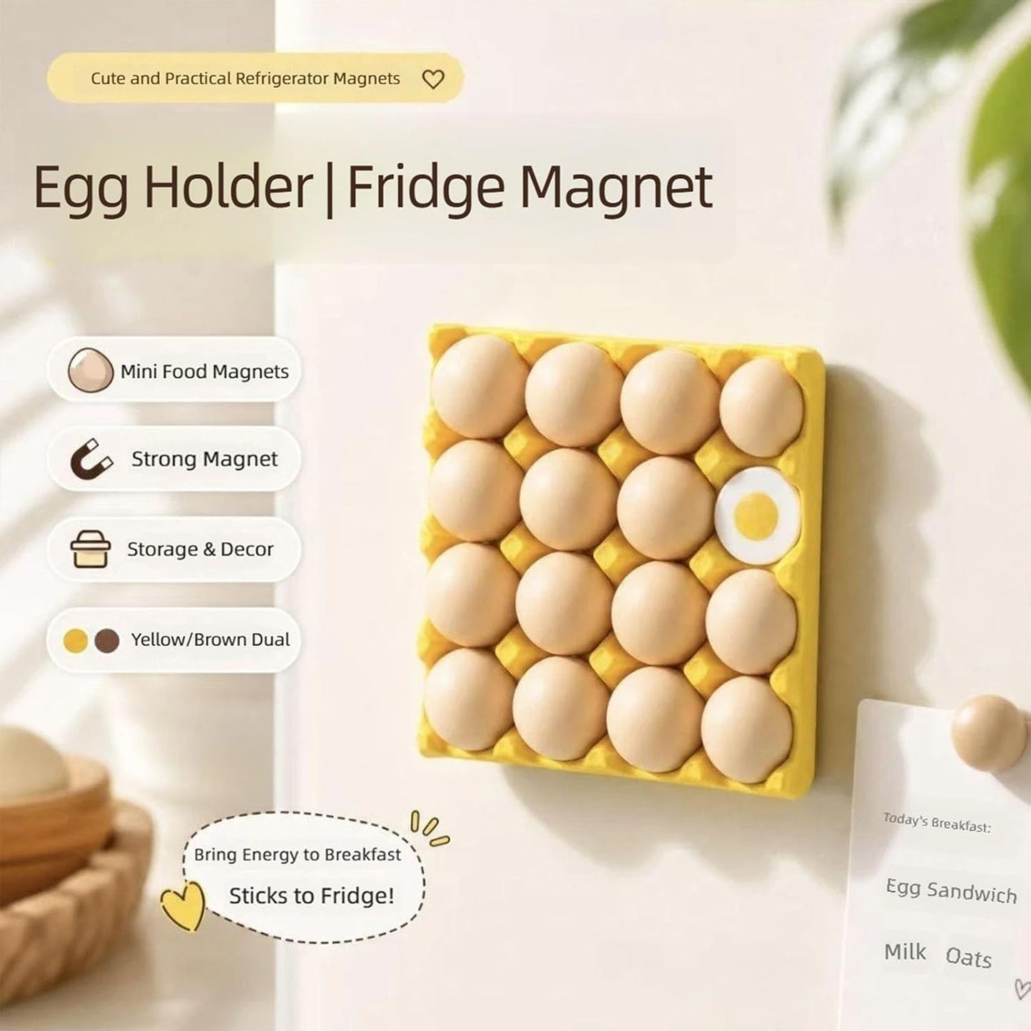 3D Egg Tray Refrigerator Magnets Set, Cute Mini Egg Fridge Magnets