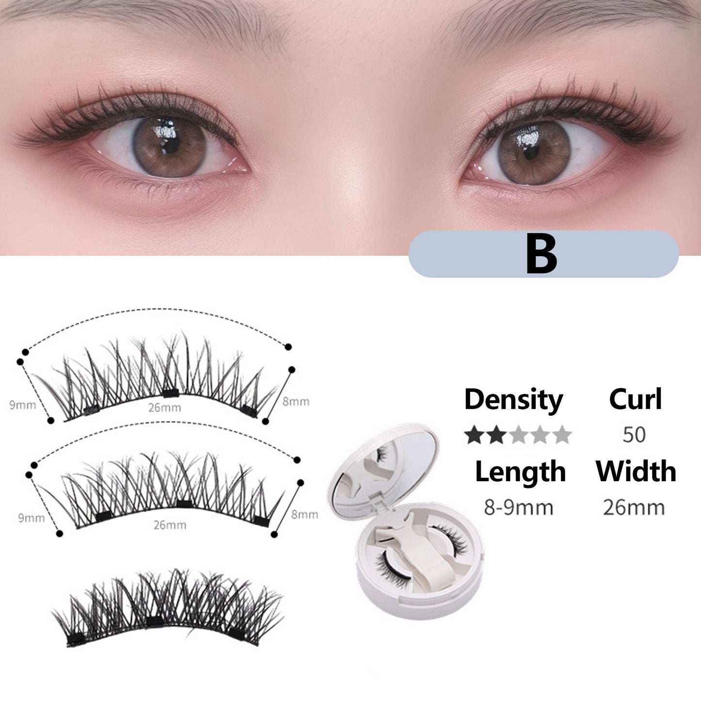 Magnetic False Eyelashes—No Glue Needed, Reusable