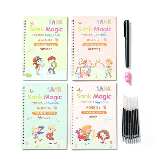 Children's Grooved Calligraphy Practice Book - Reusable