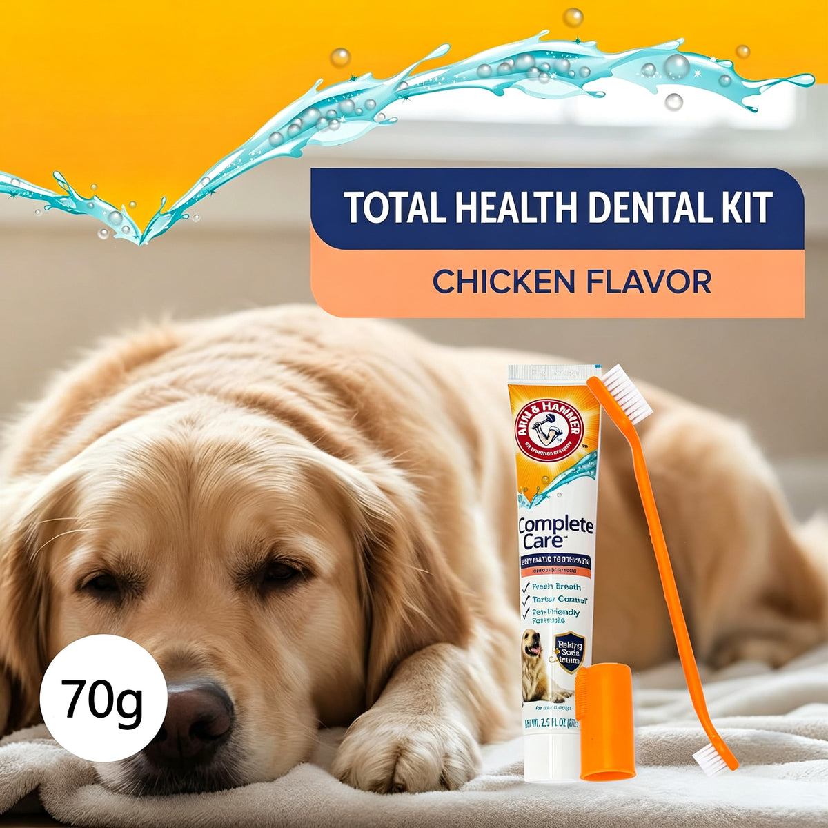Beef-Flavored Pets Toothpaste Set - Double-Headed And Finger Toothbrush