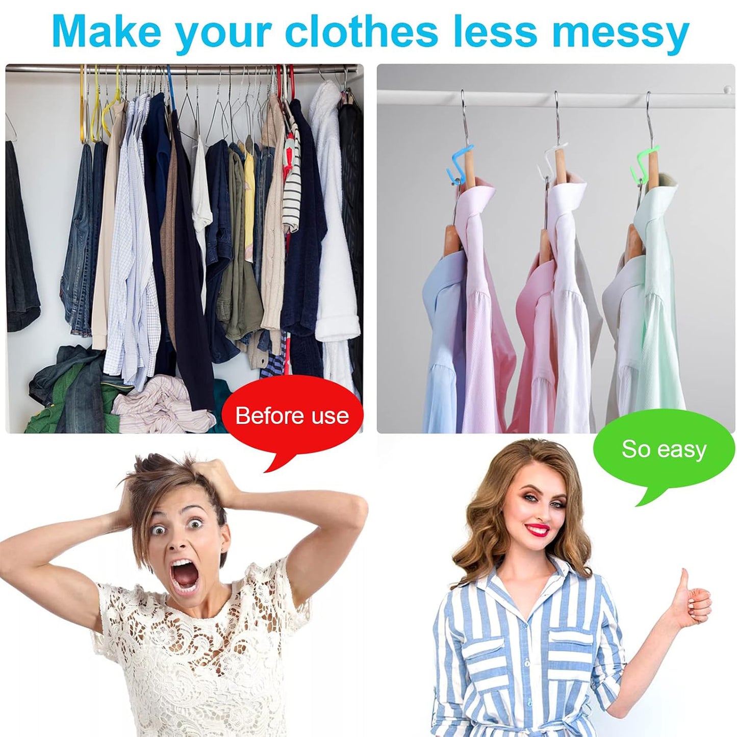20 PCS Hanger Connector Hooks for Closet Organizers