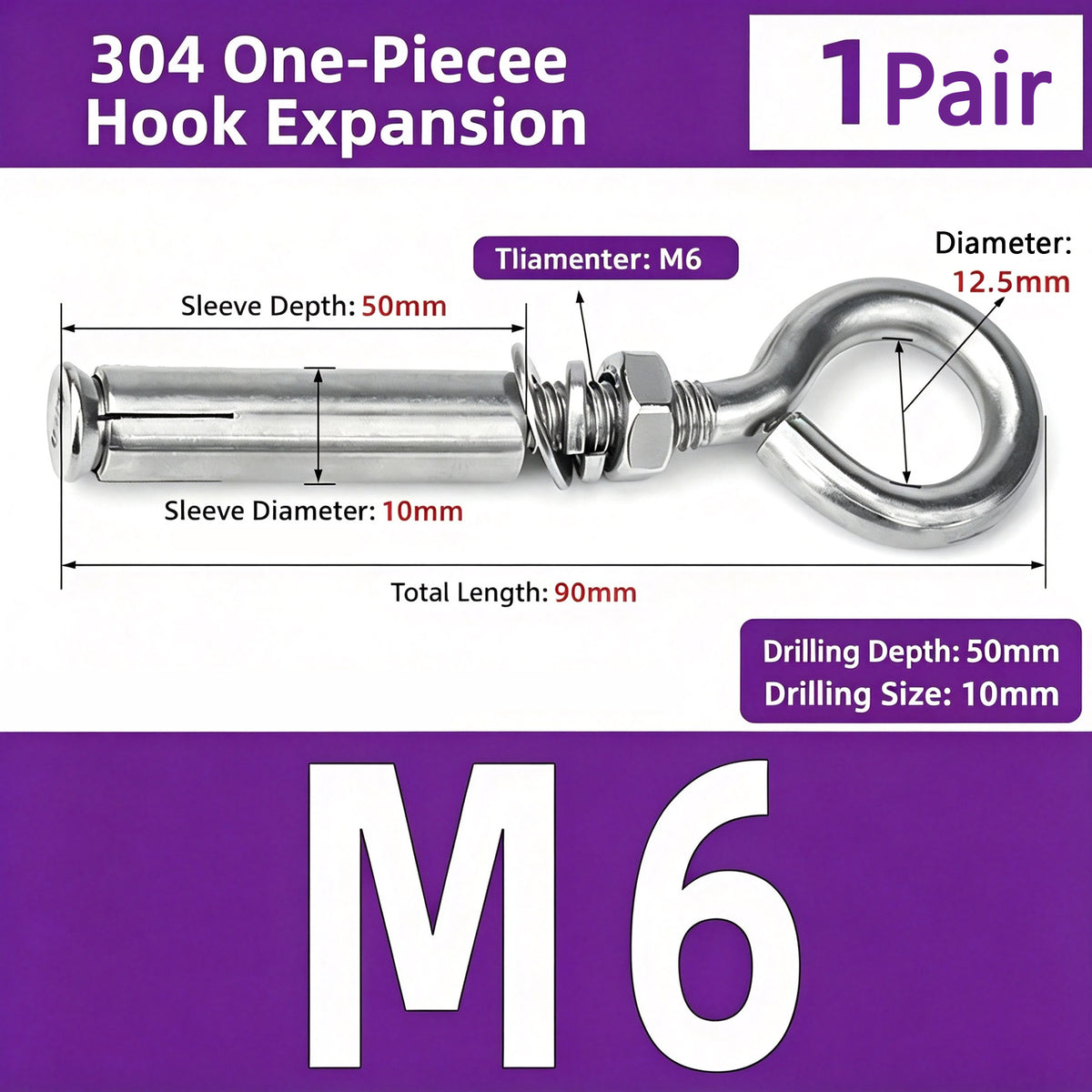 Expansion Concrete Eye Bolt for Wall Ceiling Concrete Masonry