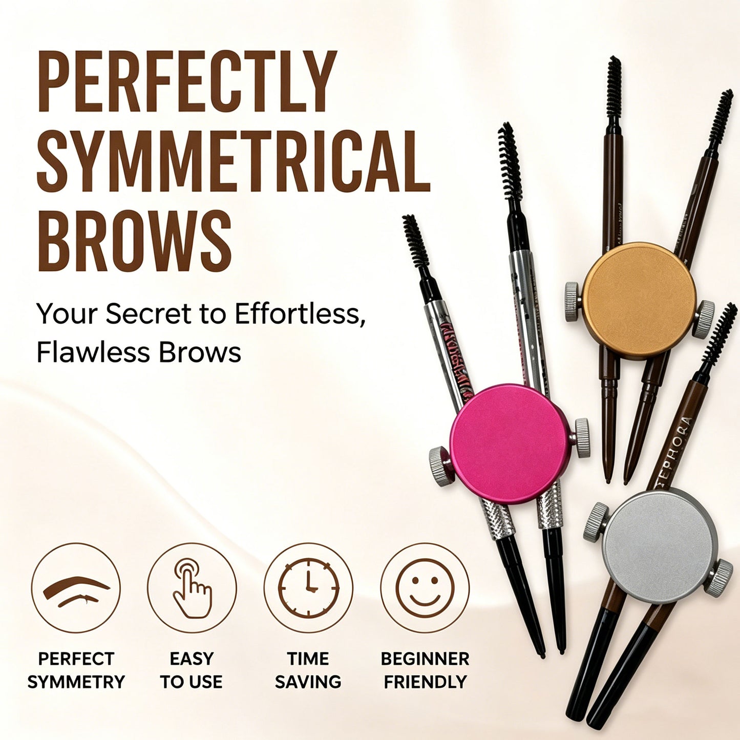 Professional Brow Mapping Tool – Dual Pencil Eyebrow Shaper for Accurate Outlining, Symmetry & Flawless Results