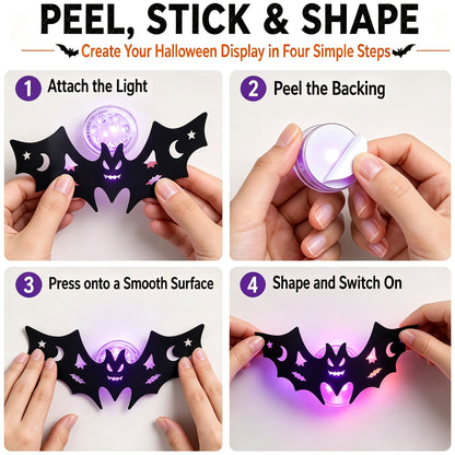 3D LED Halloween Wall Decals & Silhouette Lights 30-Pack Flickering