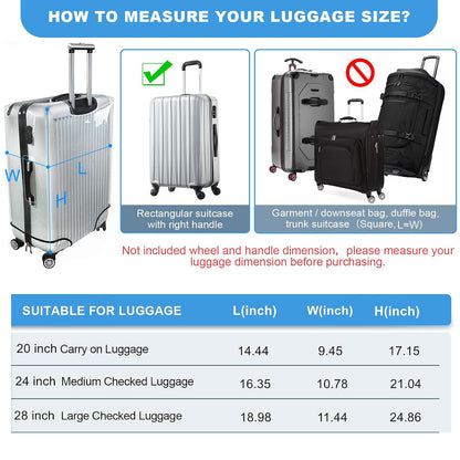 Clear Luggage Cover, Transparent Suitcase Protector-Reusable