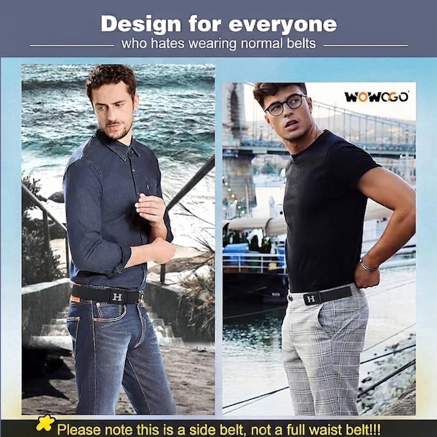 Unisex, Buckle-free Elastic Belt For Adjusting Waistband Fit