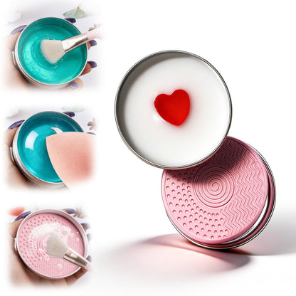 Makeup Brush Cleaner Soap with Silicone Scrubber Mat