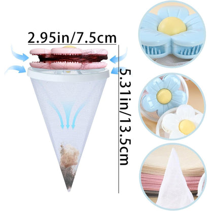 3 PCS Hair Filter Bag Floating Lint Catcher Machine Pet Hair Catcher