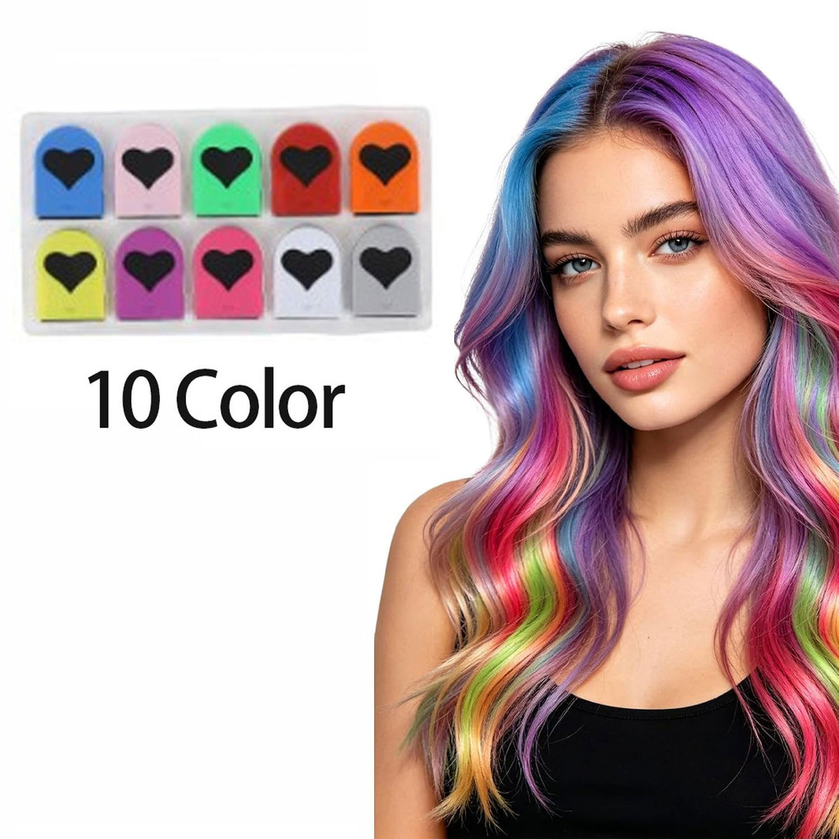 10 Color Of Hair Dye Powder - Washable Temporary Hair Dye