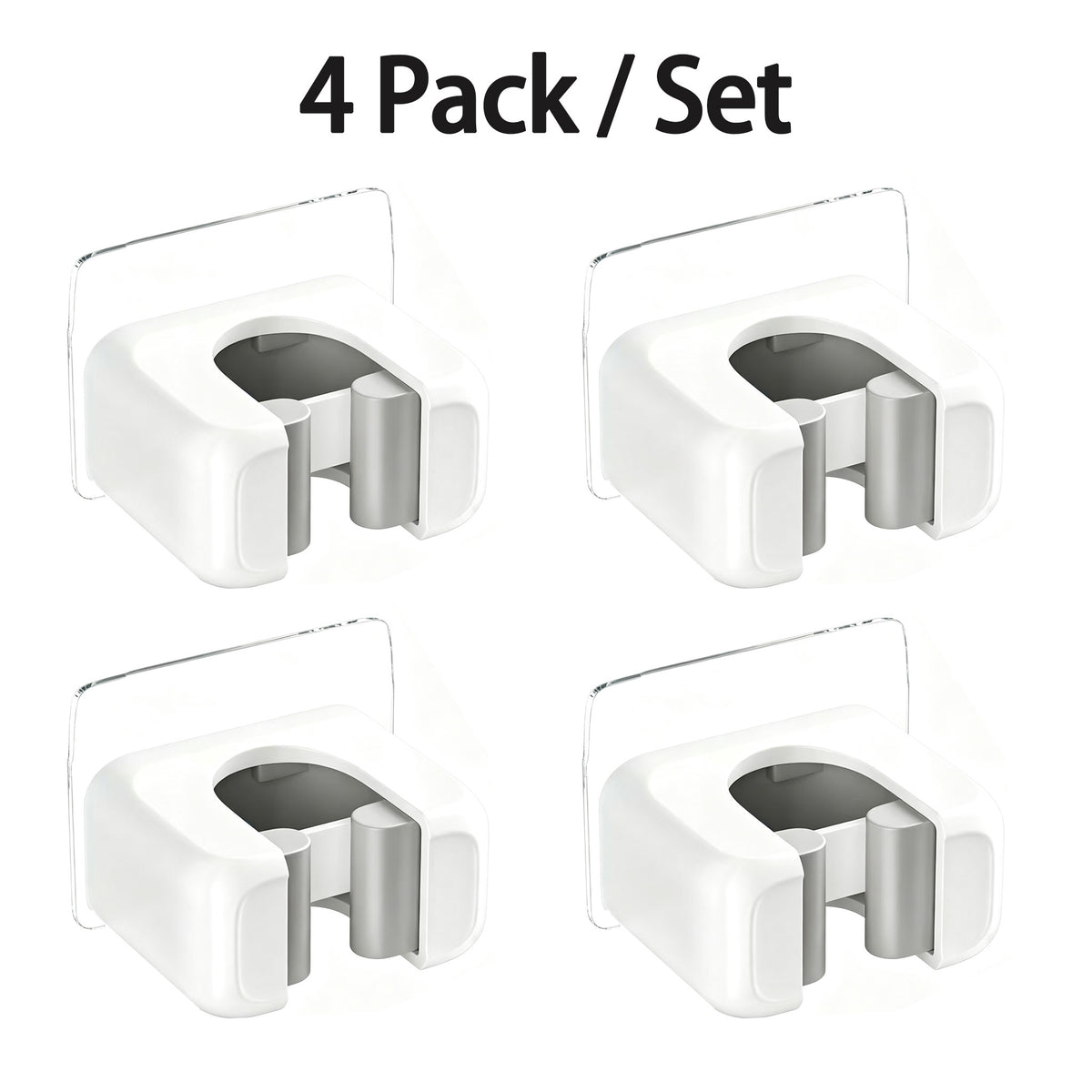 4 Pack / Set Wall-Mounted Self-Adhesive Broom Holder—No-Drill Storage Hook