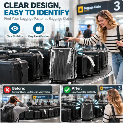 Clear Luggage Cover, Transparent Suitcase Protector-Reusable
