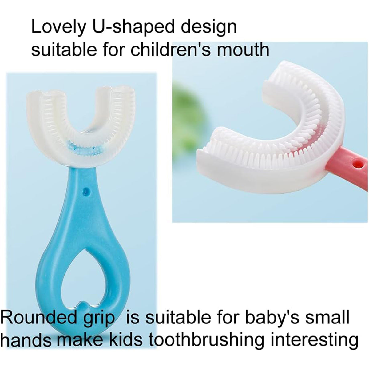 U-Shaped Toothbrush Set - Infant And Toddler Oral Care - Food-Grade Silicone