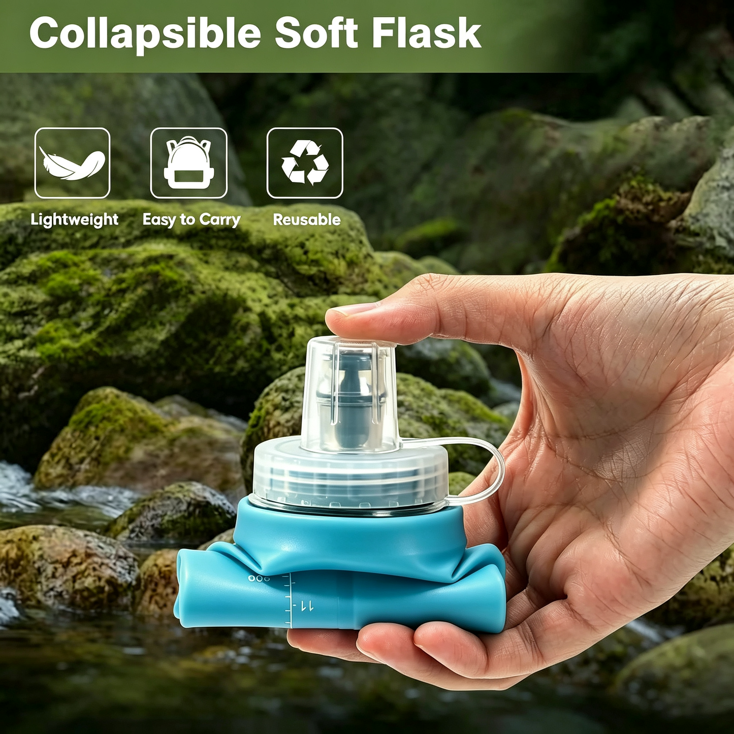 Reusable Squeeze Water Bottle for Jogging Running Hiking