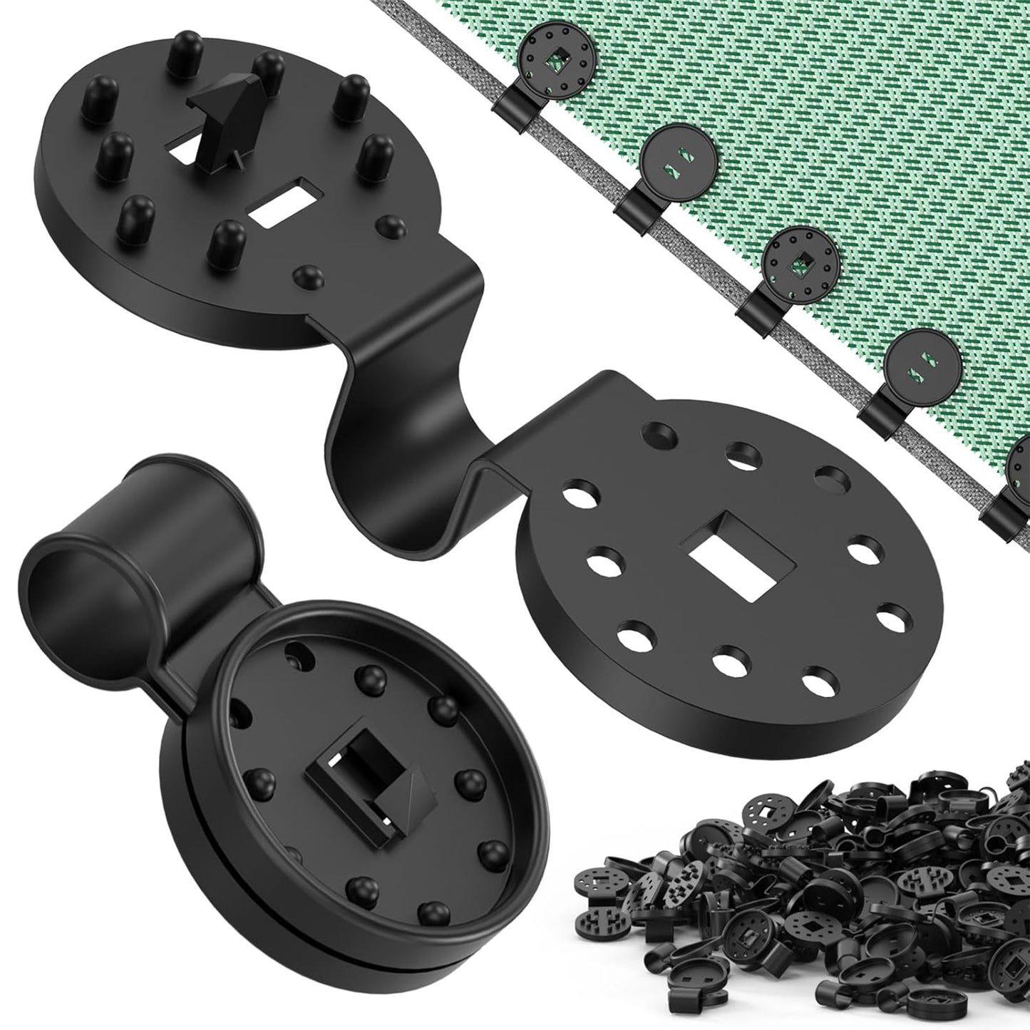 100Pcs Heavy Duty Shade Cloth Clips – Plastic Garden Net & Tarp Clamps for Sun Shade Sail, Bird Netting & Awning Fixing