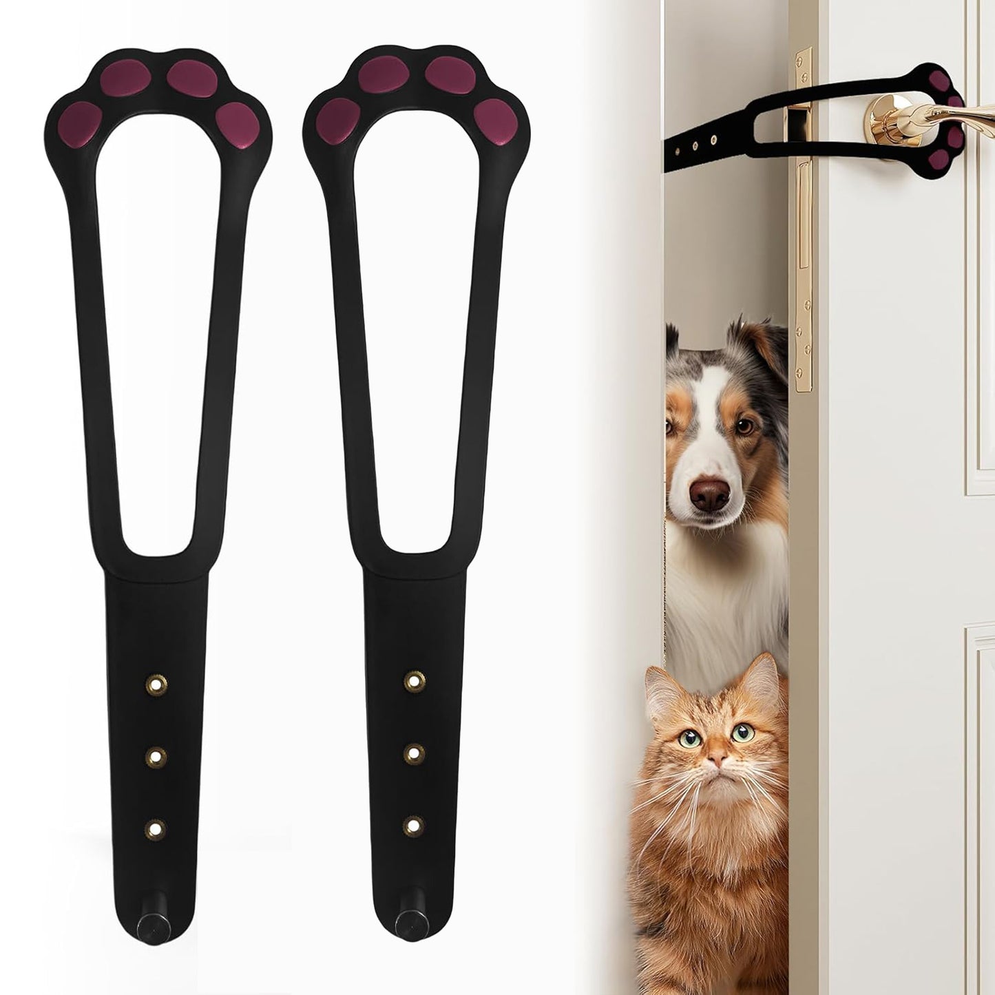 2 Pcs Pet Door Latch for Cat with 4 Adjustable Size