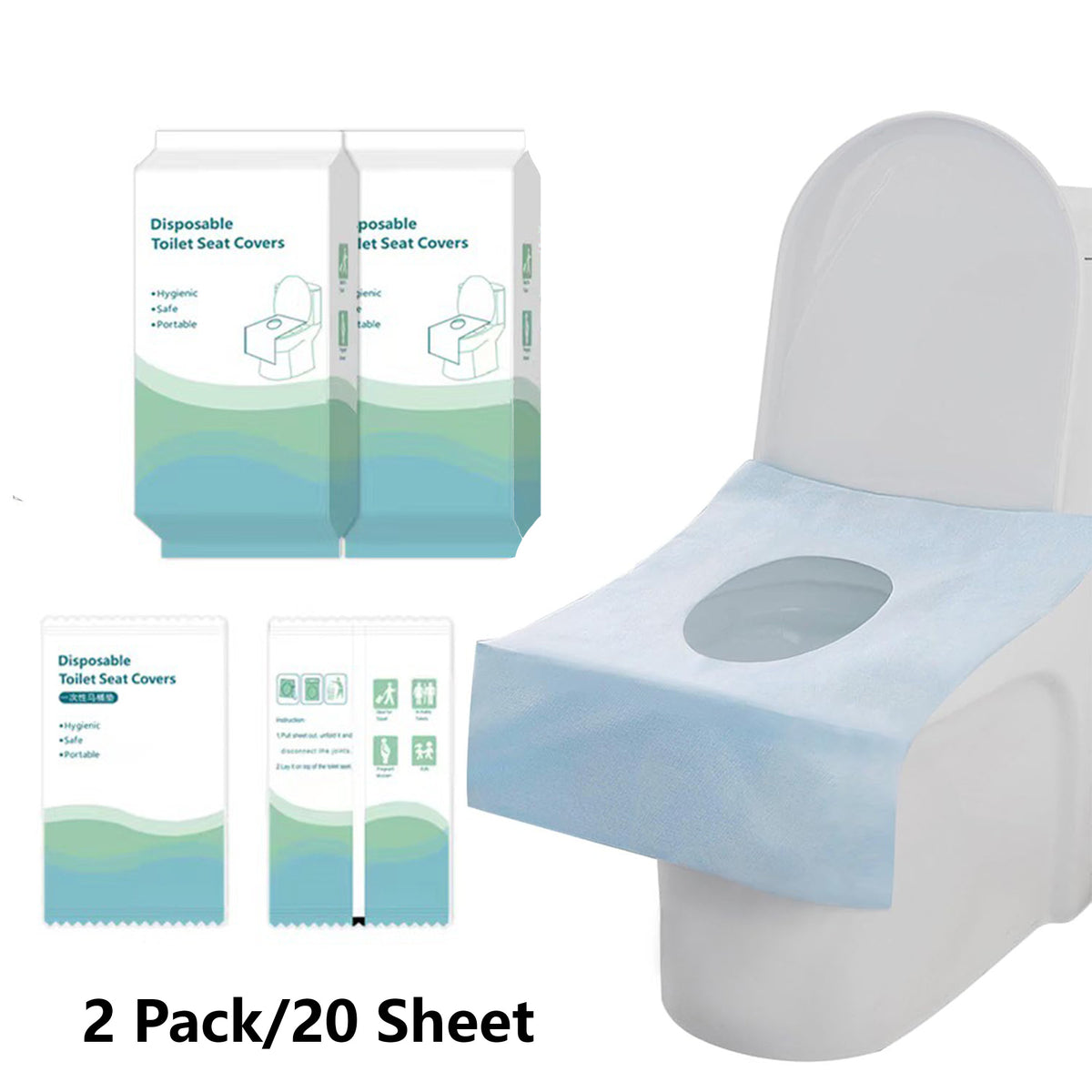 20 Sheet Disposable Toilet Seat Covers