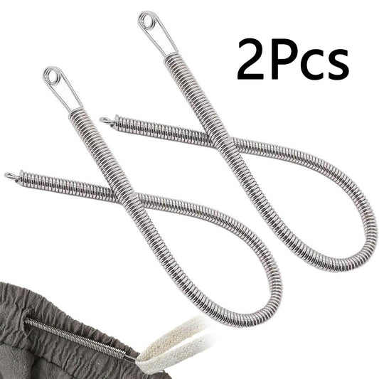 2 Pcs Stainless Steel Spring Rope Threader Tool for Easy Elastic Cord and Drawstring Threading