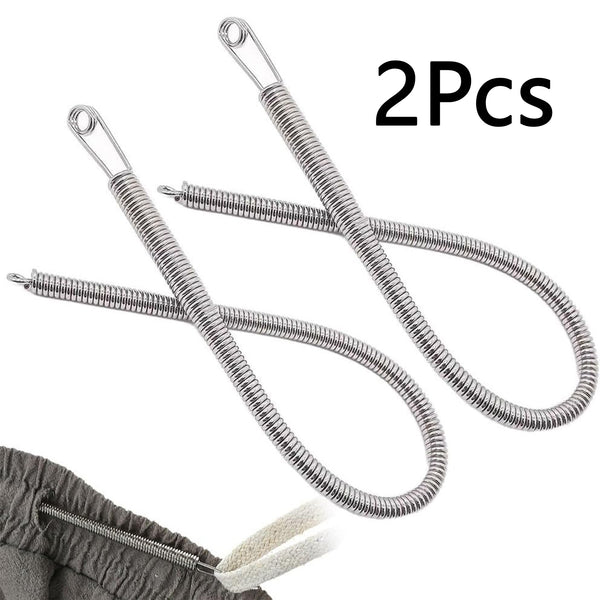 2 Pcs Stainless Steel Spring Rope Threader Tool for Easy Elastic Cord and Drawstring Threading