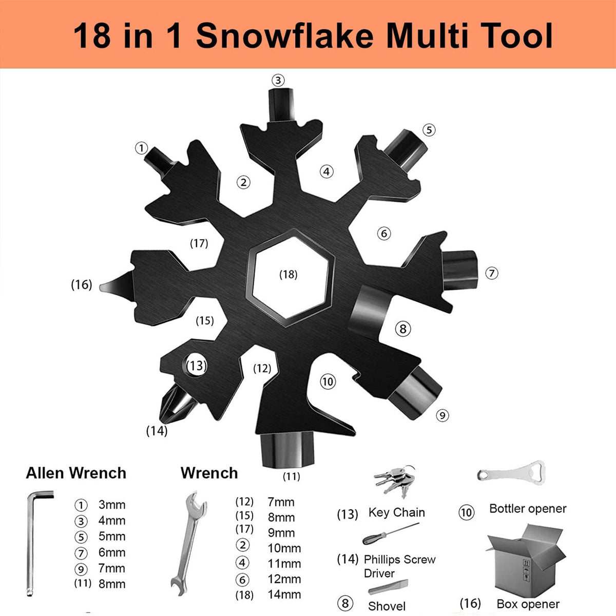 18-in-1 Snowflake Multi Tool